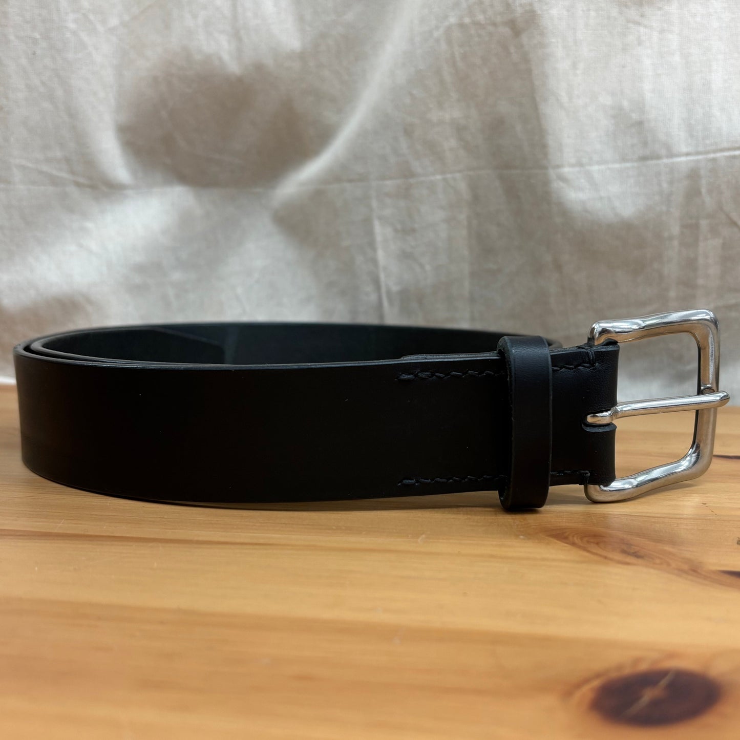 38mm Black Leather Belt