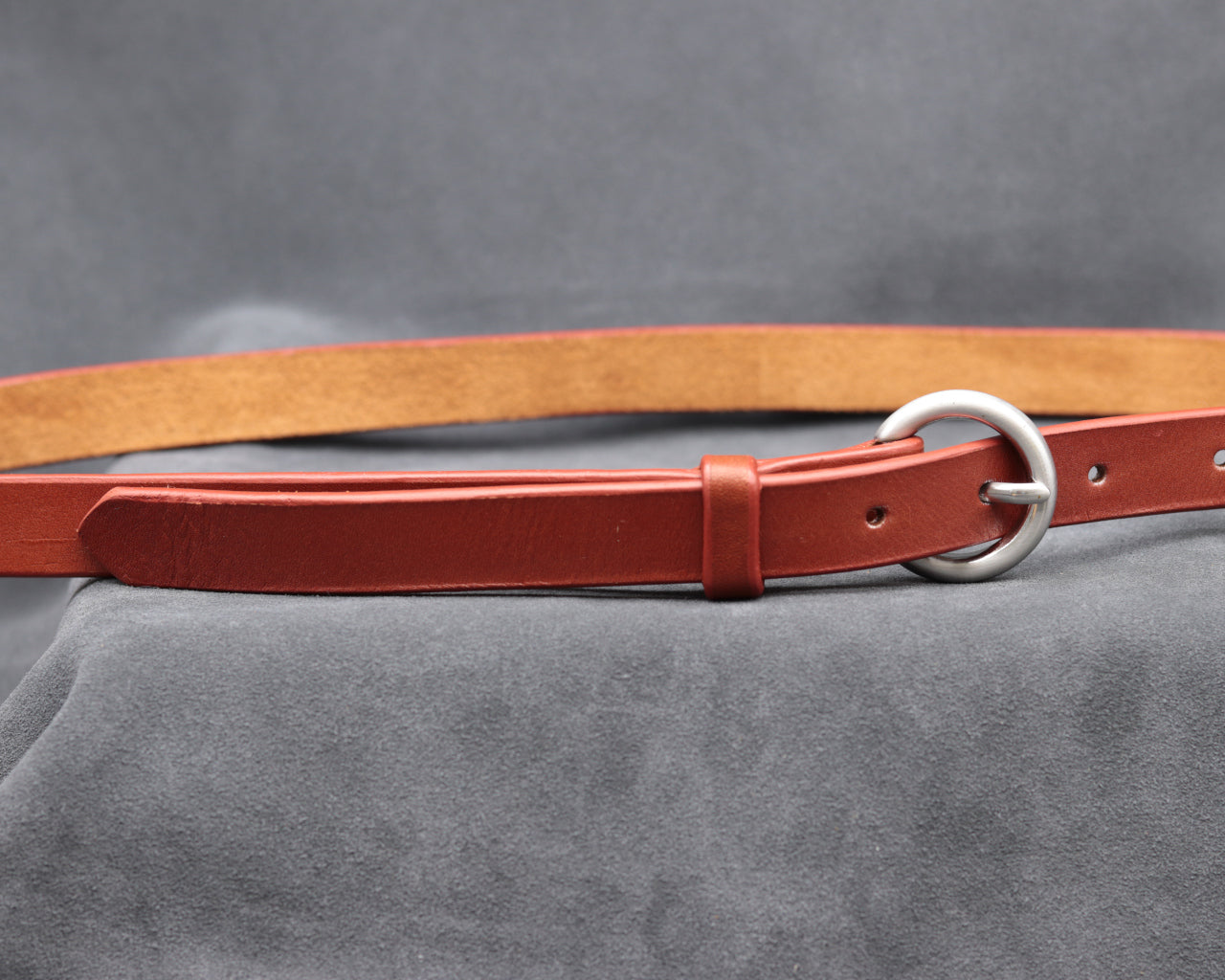 20mm Auburn Leather Belt