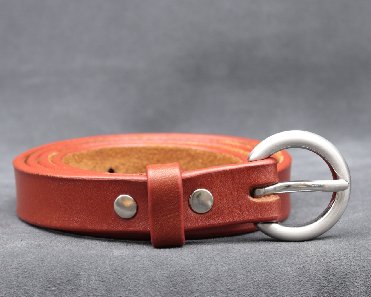 20mm Auburn Leather Belt