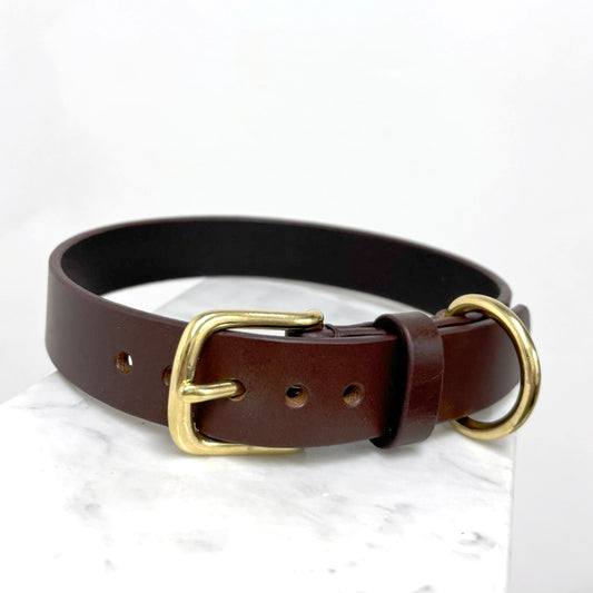 Hand Sewn Dog Collar in Brown