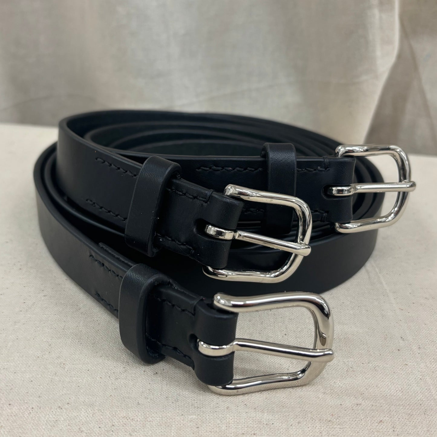 25mm Black Leather Belt