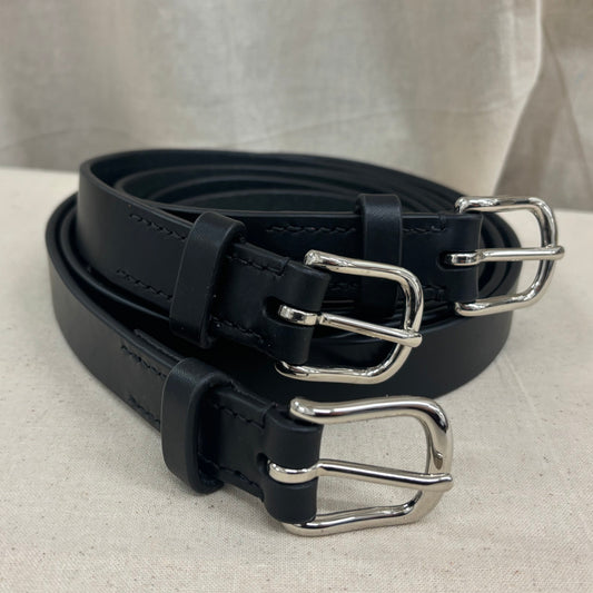 25mm Black Leather Belt