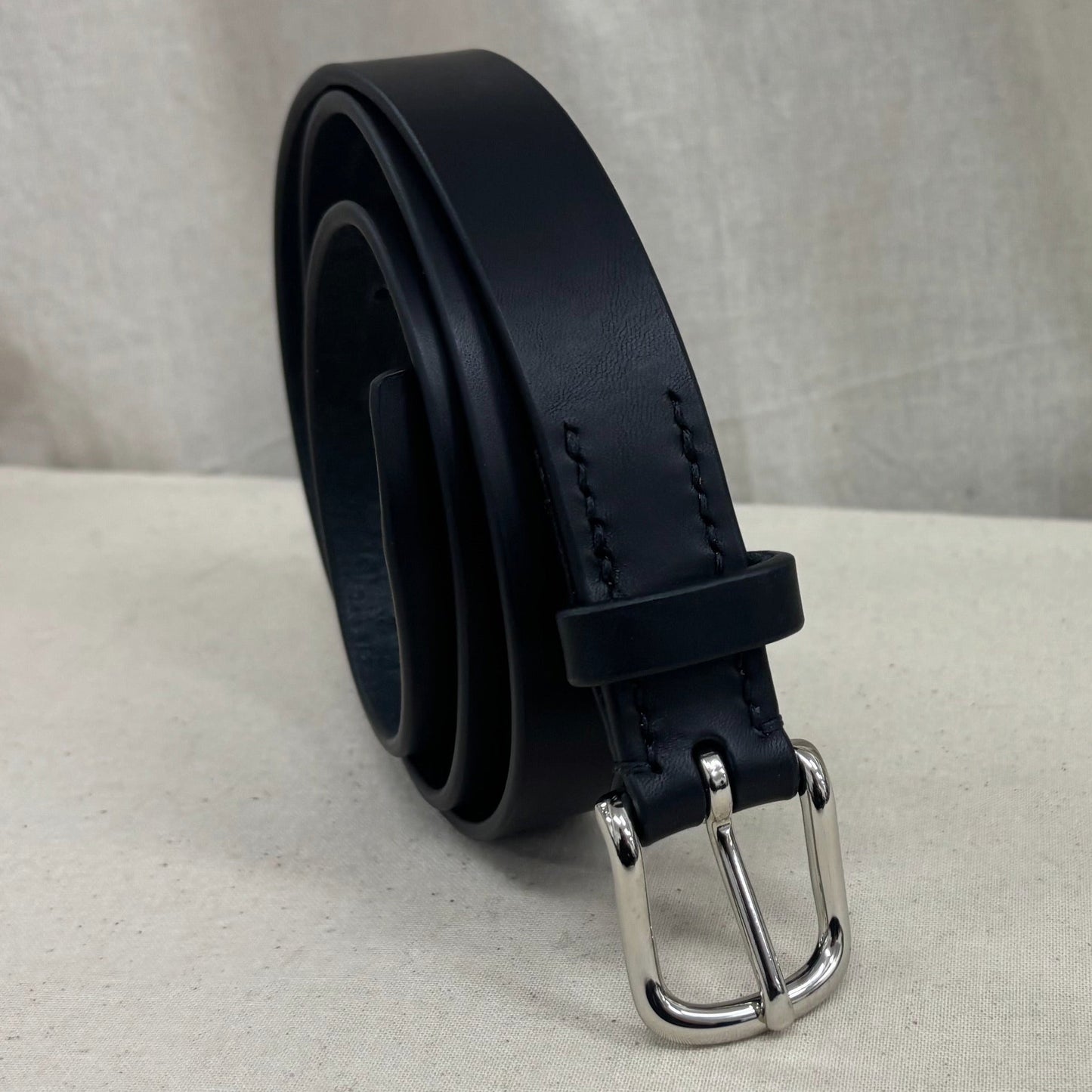 25mm Black Leather Belt