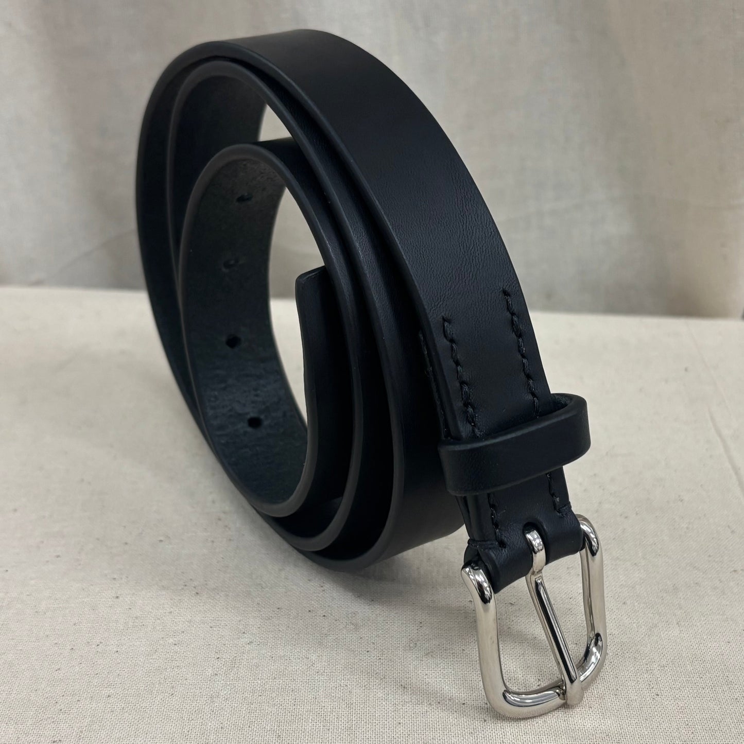 25mm Black Leather Belt