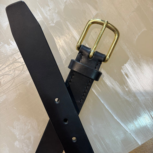 30mm Black Leather Belt