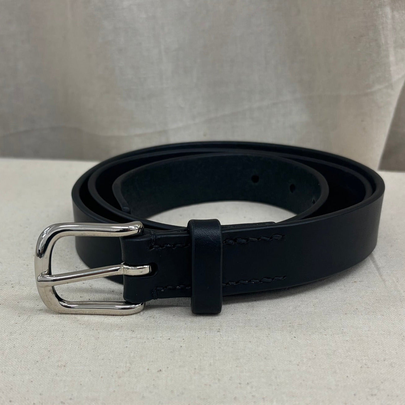 25mm Black Leather Belt