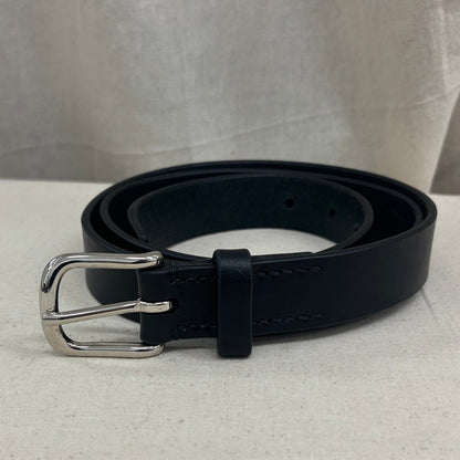 25mm Black Leather Belt