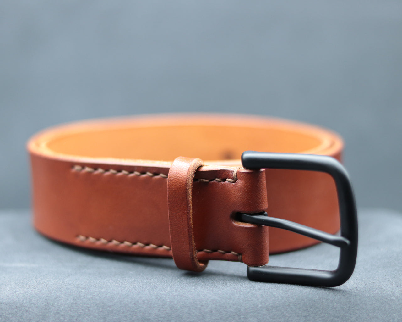 38mm Brick Red Leather Belt