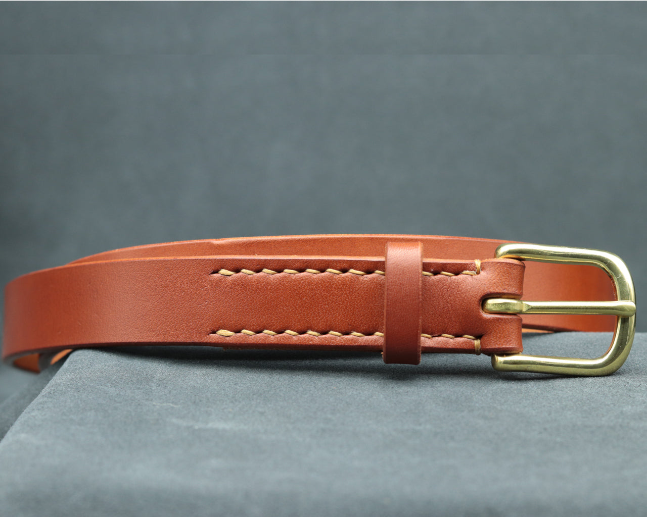 25mm Brick Red Leather Belt