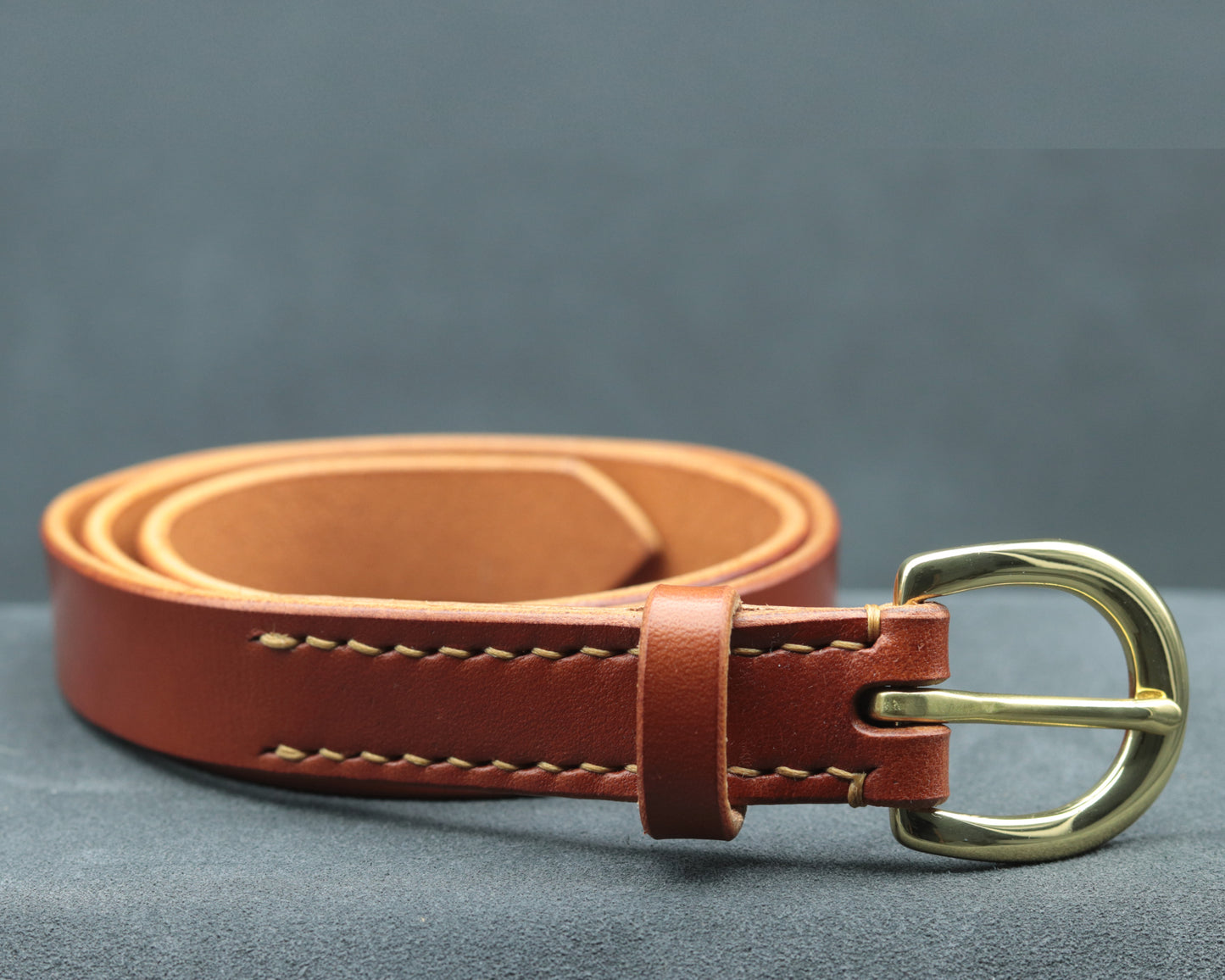 22mm Brick Red Leather Belt