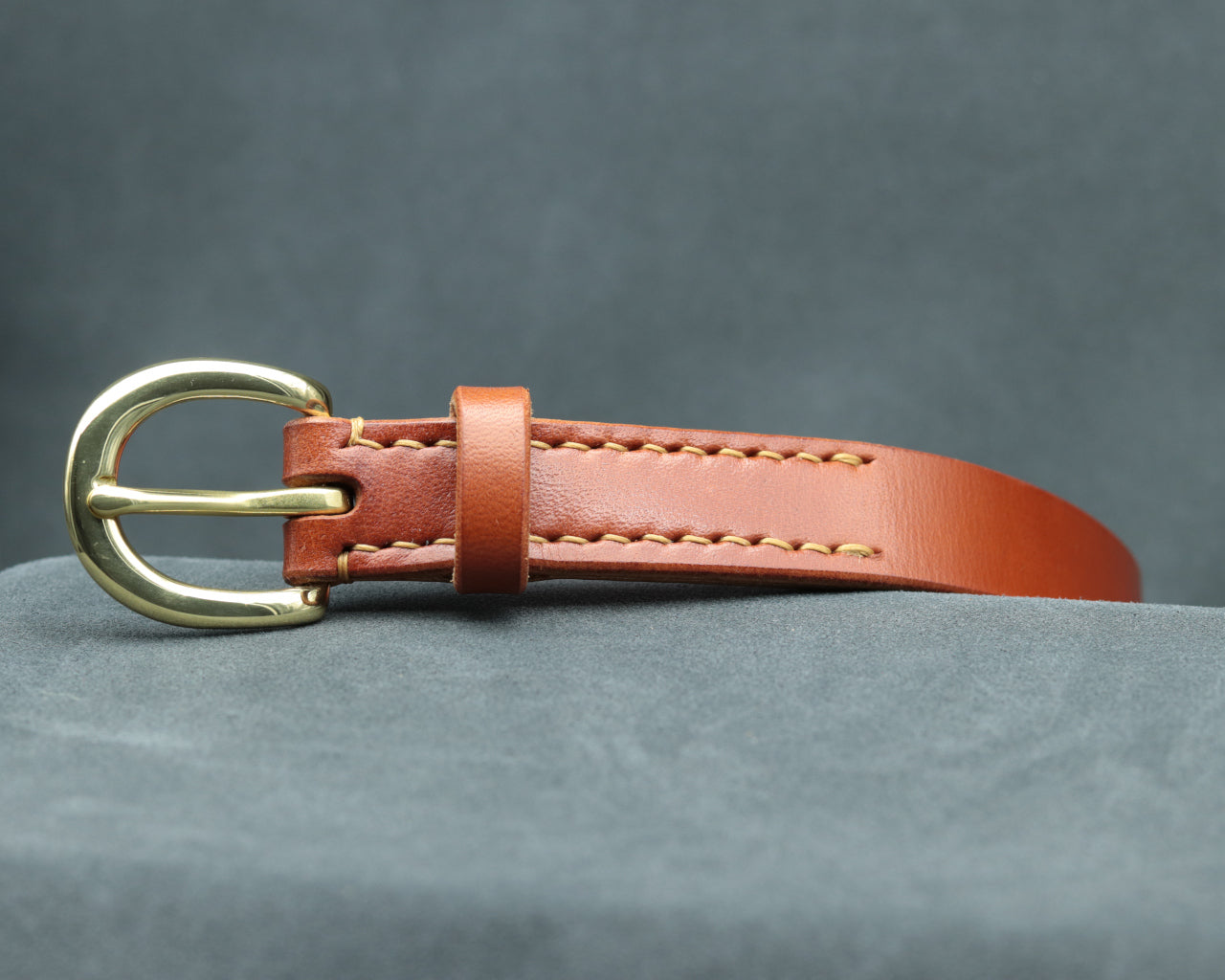 22mm Brick Red Leather Belt