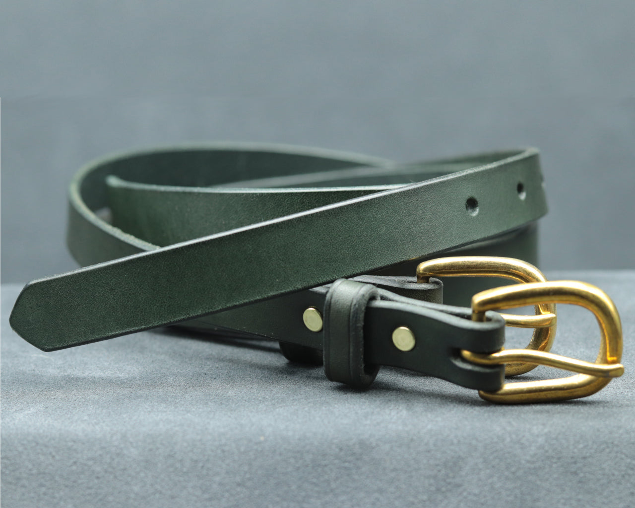 18mm Forest Green Leather Belt