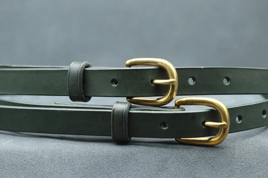 18mm Forest Green Leather Belt