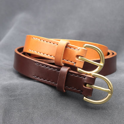 25mm Full Grain English Bridle Leather Belts - Solid Brass Buckle