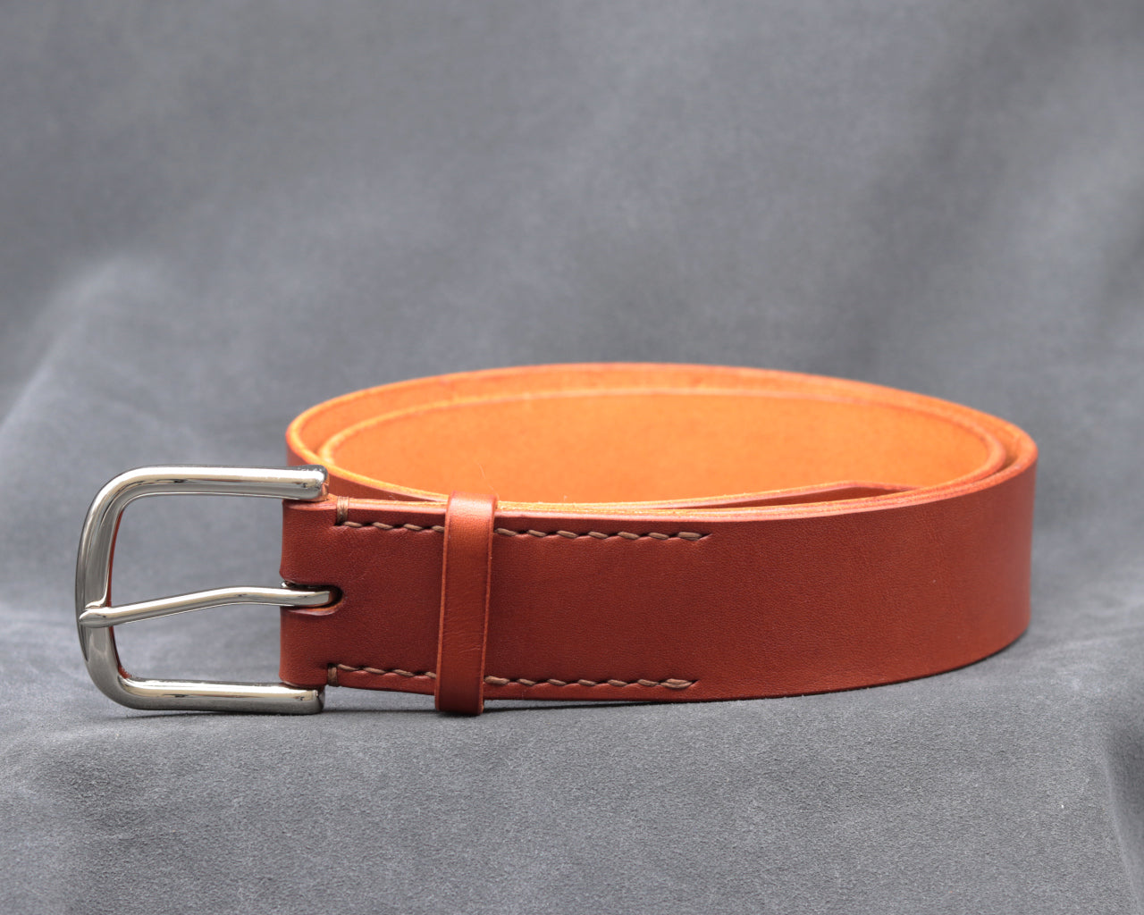 38mm Brick Red Leather Belt