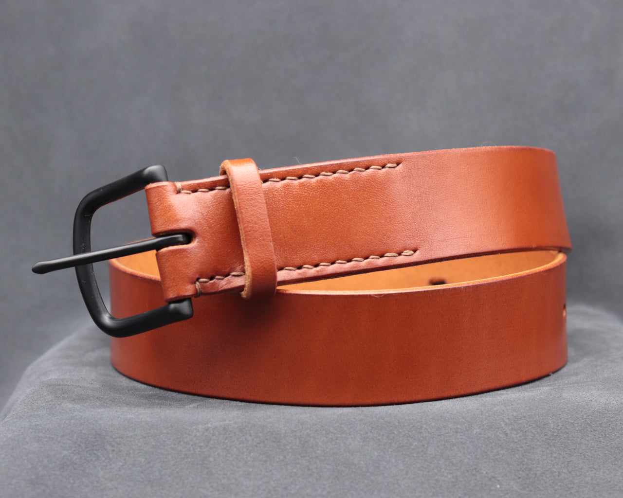 38mm Brick Red Leather Belt