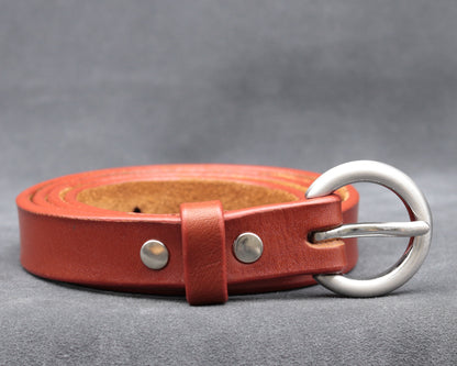 20mm Auburn Leather Belt