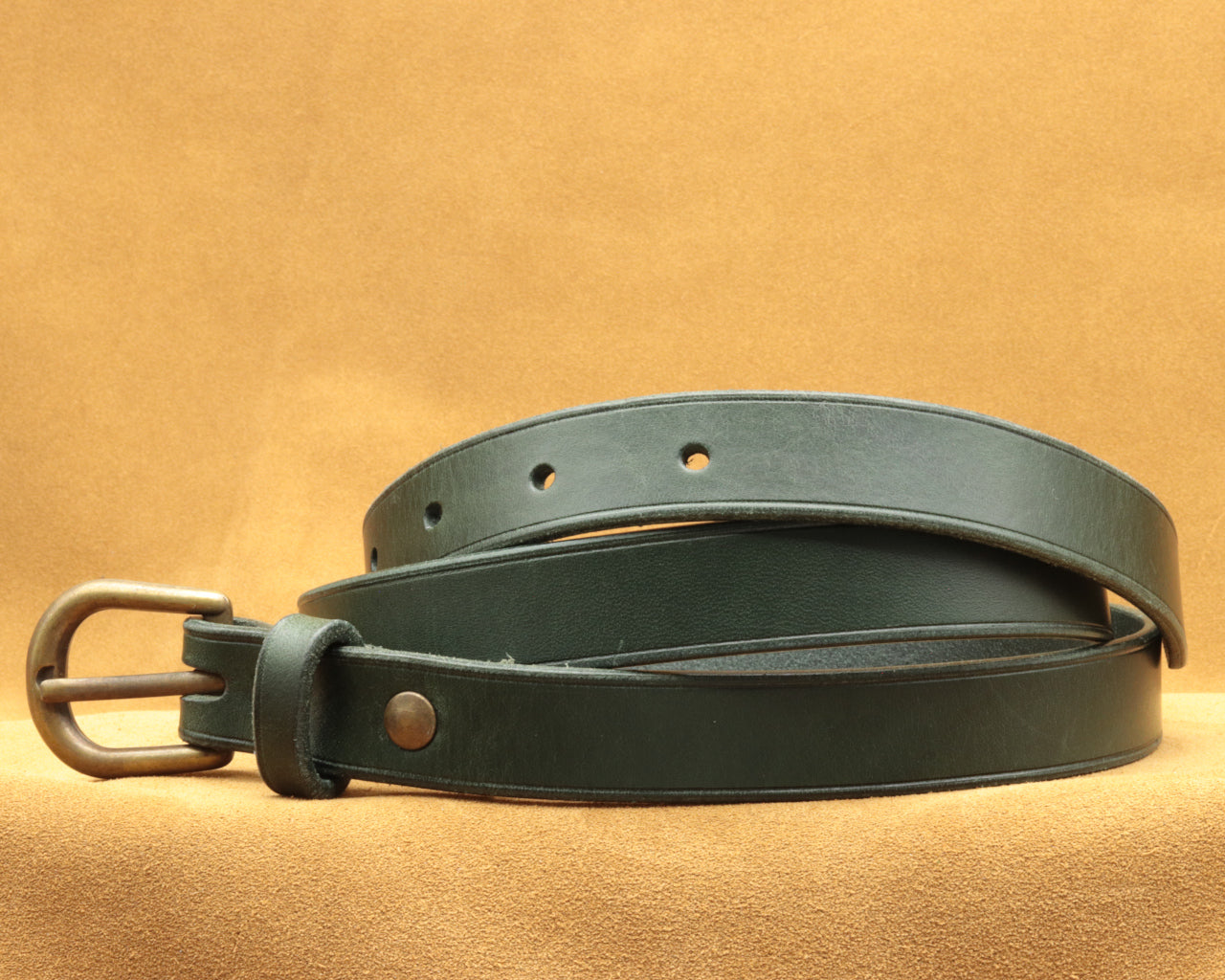 20mm Forest Green Leather Belt