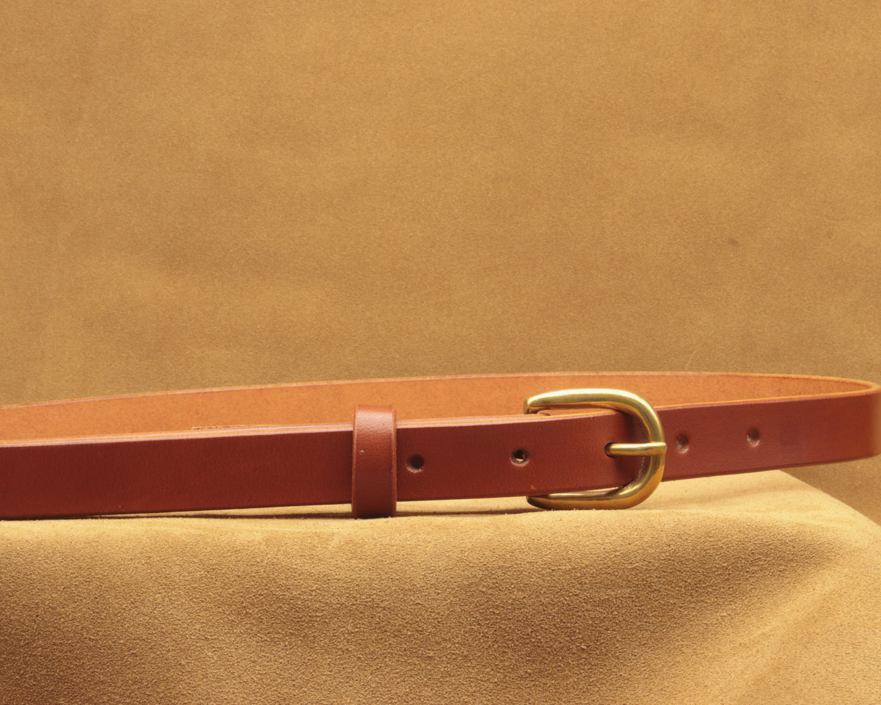 18mm Brick Red Leather Belt