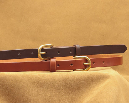 Thin Brown Leather Belt