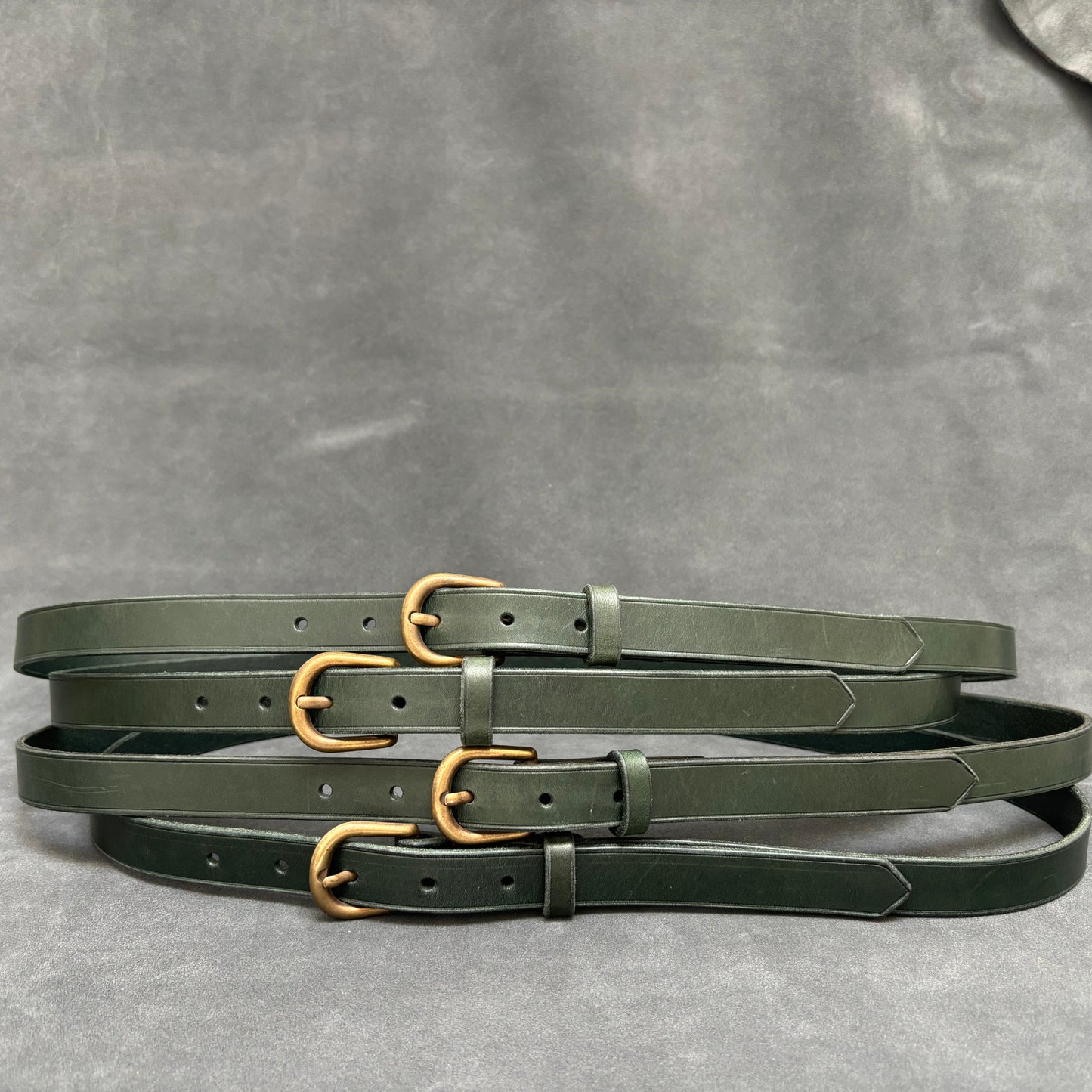 20mm Forest Green Leather Belt