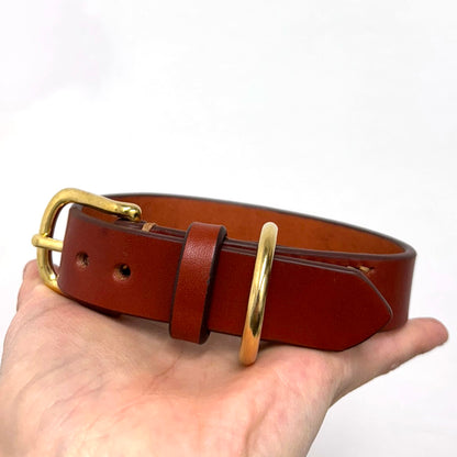 English Bridle Dog Collar in Brick Red