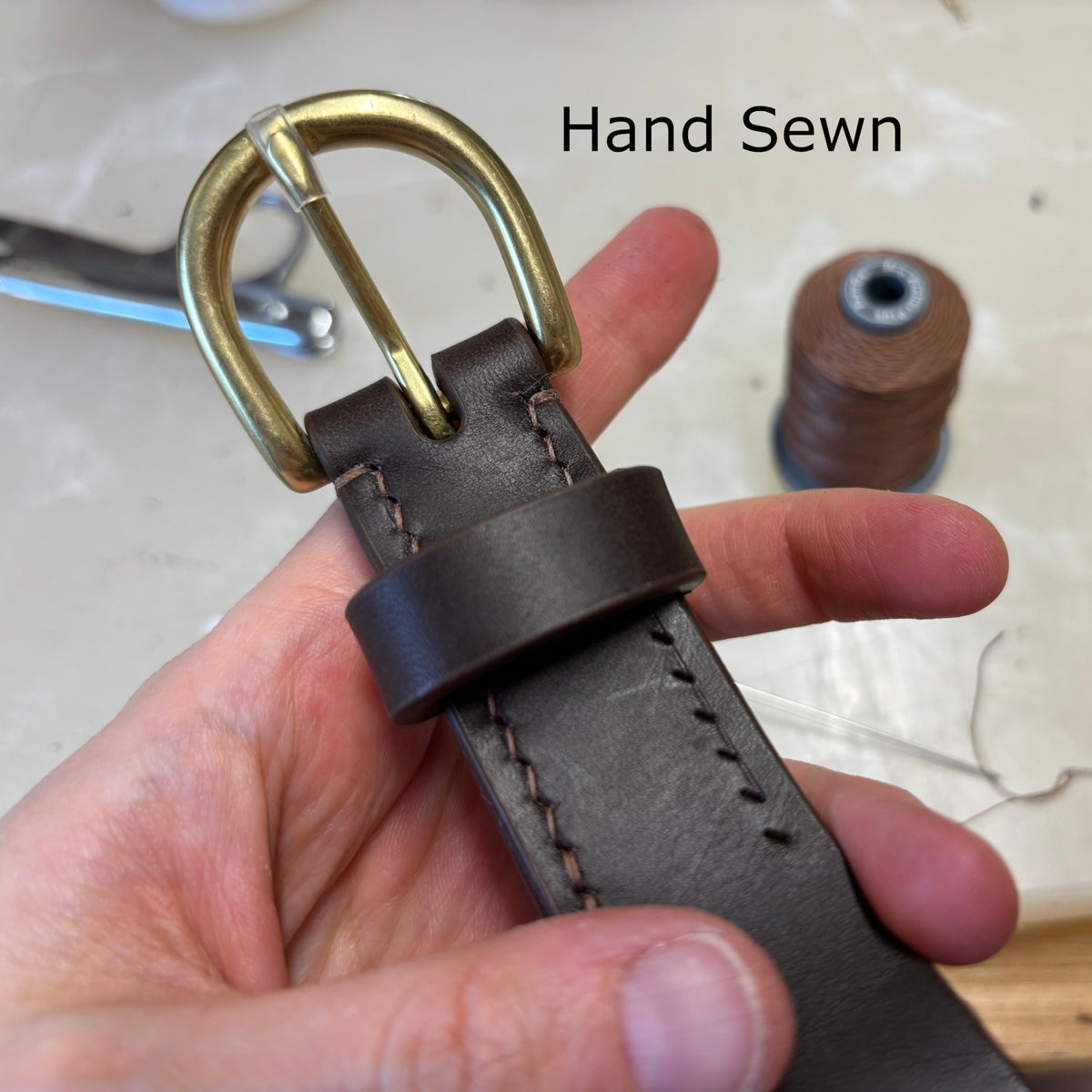 25mm Brown Leather Belt