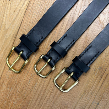 25mm Black Leather Belt