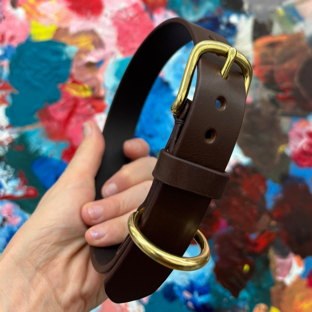 Hand Sewn Dog Collar in Brown