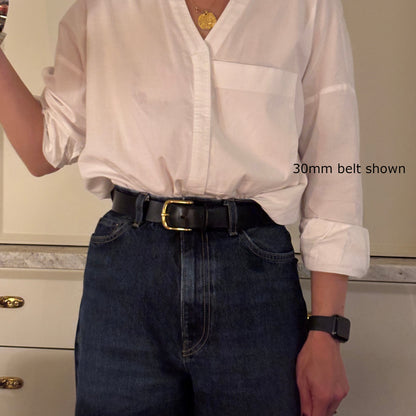 25mm Black Leather Belt