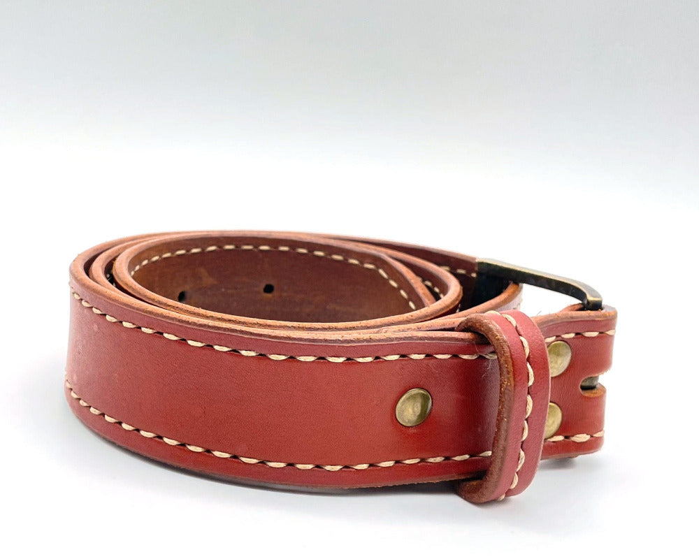 Genuine Leather Unisex Stitched Belt